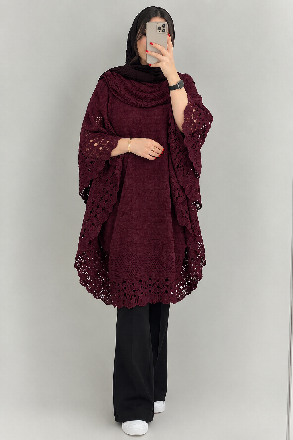 پانچ اکریلیک جلو بسته  4545 زرشکی